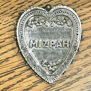Vintage Mizpah Heart Brooch 925 Sterling Silver Long Distance Gift Pin Phi Mu